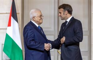 Macron en Abbas kondigden een panel aan dat na de gesprekken in Parijs een nieuwe Palestijnse grondwet zou opstellen